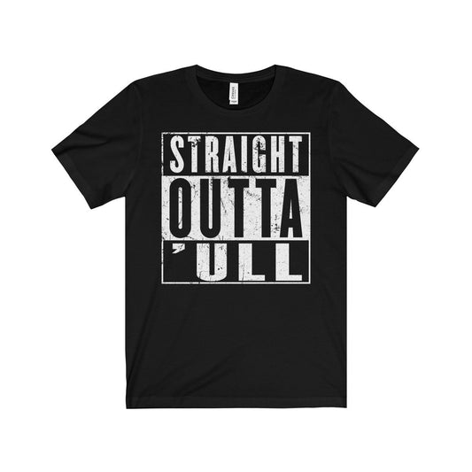 Funny Hull T-Shirt, Straight Outta 'ull (Hull) White Funny Compton NWA Style Unisex Jersey Short Sleeve Tee Shirt Top