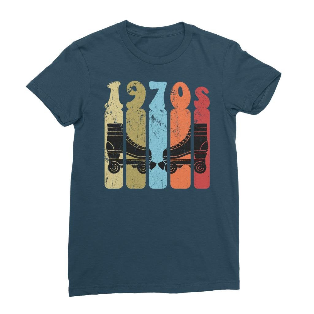 Roller Skates 70s Disco Derby Retro Vintage Worn Classic Women's T-Shirt