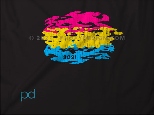 Pan Pride Flag T-Shirt, Scribble Sketch Style Pansexual Tee Top, LGBTQ+ Pansexuality Coming Out In 2021 Fully Customisable Unisex T Shirt