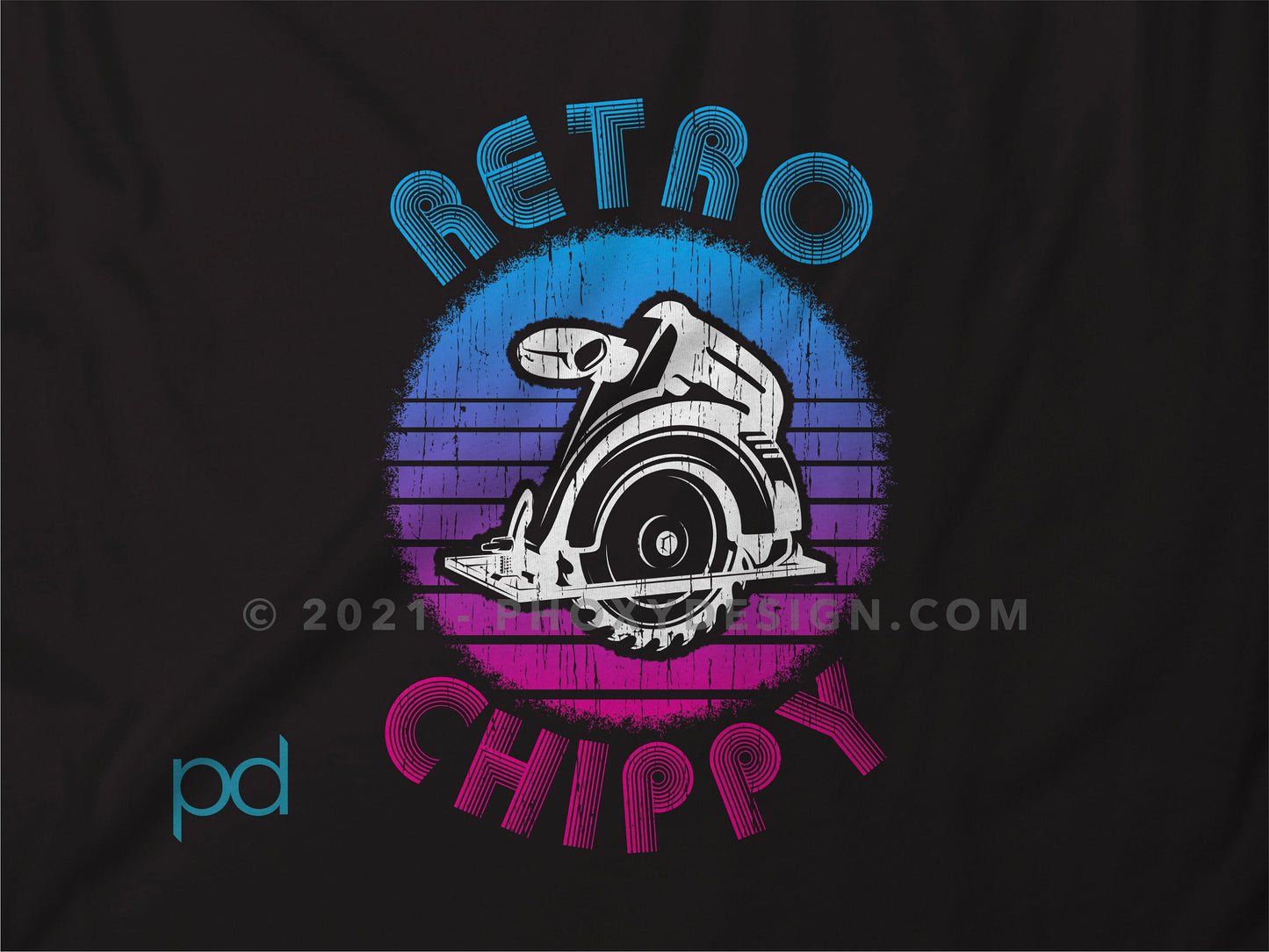 Funny Carpenter T-Shirt, 80s Neon Retro Chippy Gift Idea, Humorous Woodworking Joiner Tee Shirt T Top, Retro Sunset 80s Style