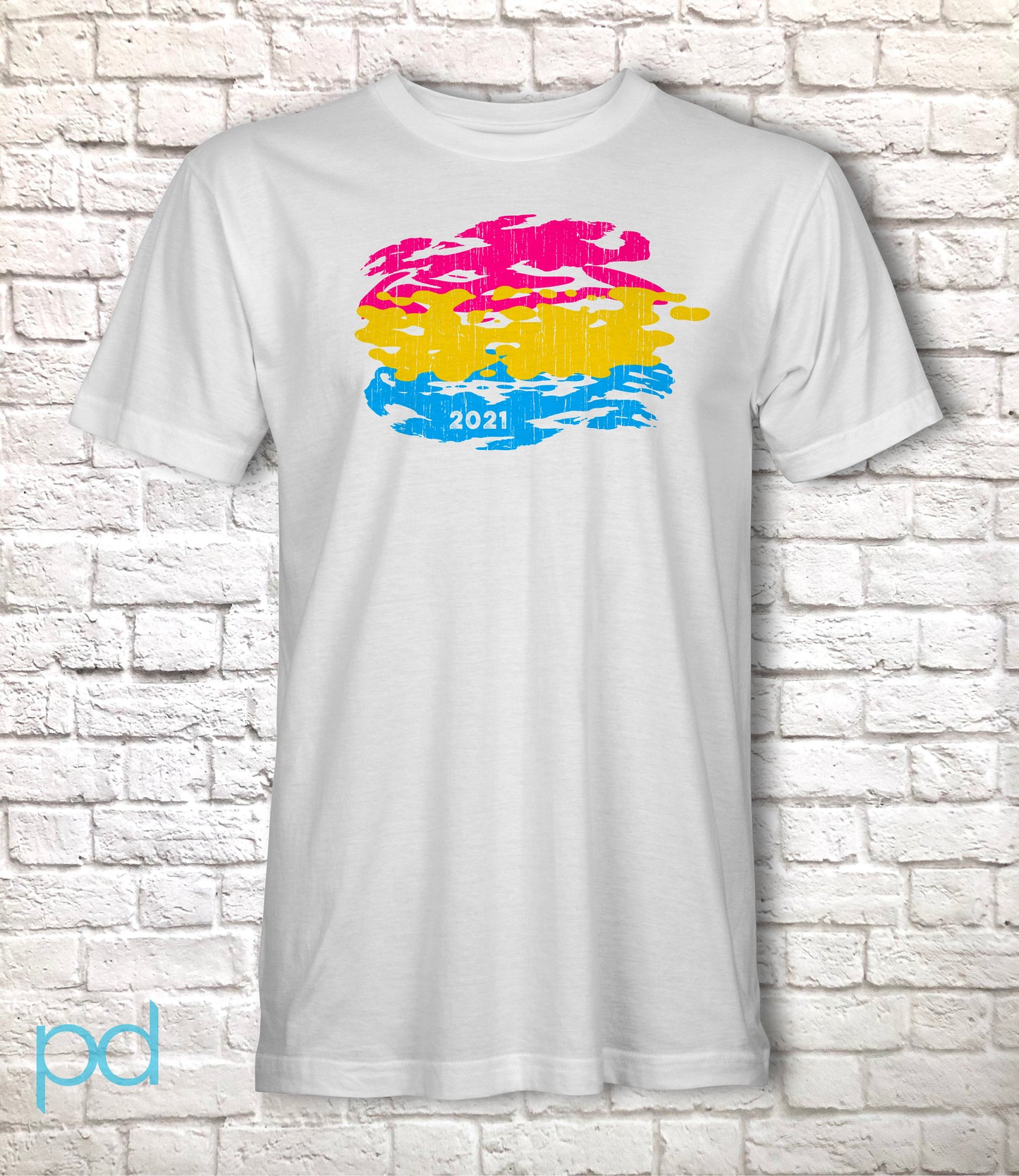 Pan Pride Flag T-Shirt, Scribble Sketch Style Pansexual Tee Top, LGBTQ+ Pansexuality Coming Out In 2021 Fully Customisable Unisex T Shirt