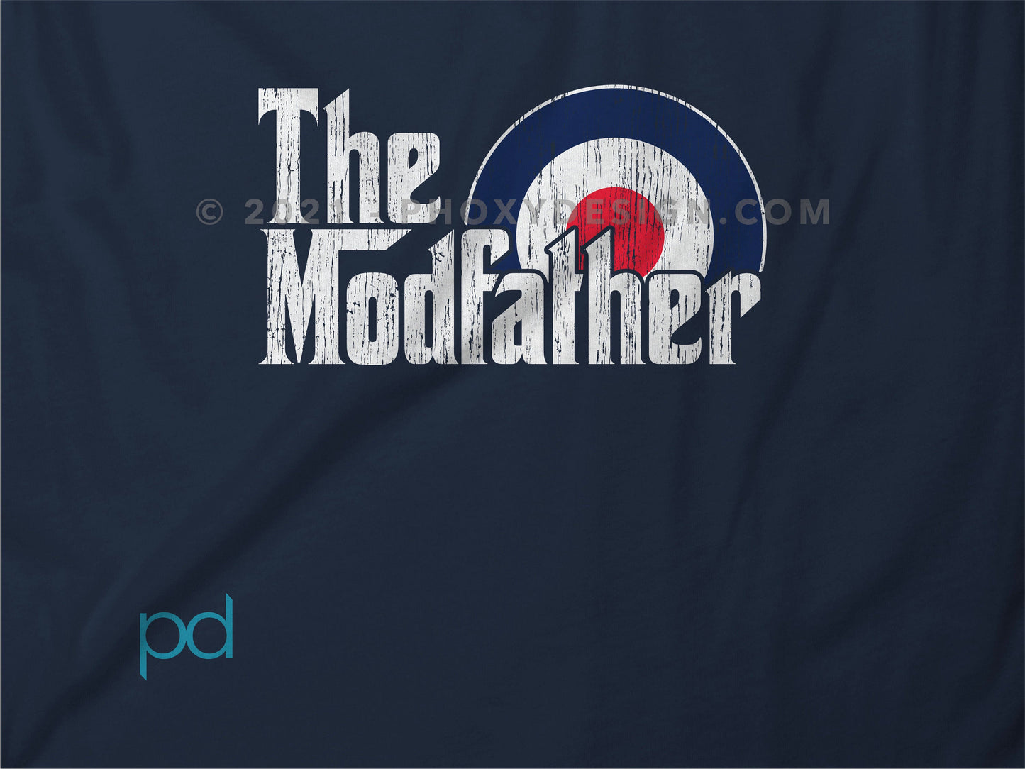 The Modfather T Shirt, RAF Roundel Pun Gift Idea, Humorous Parody T-Shirt