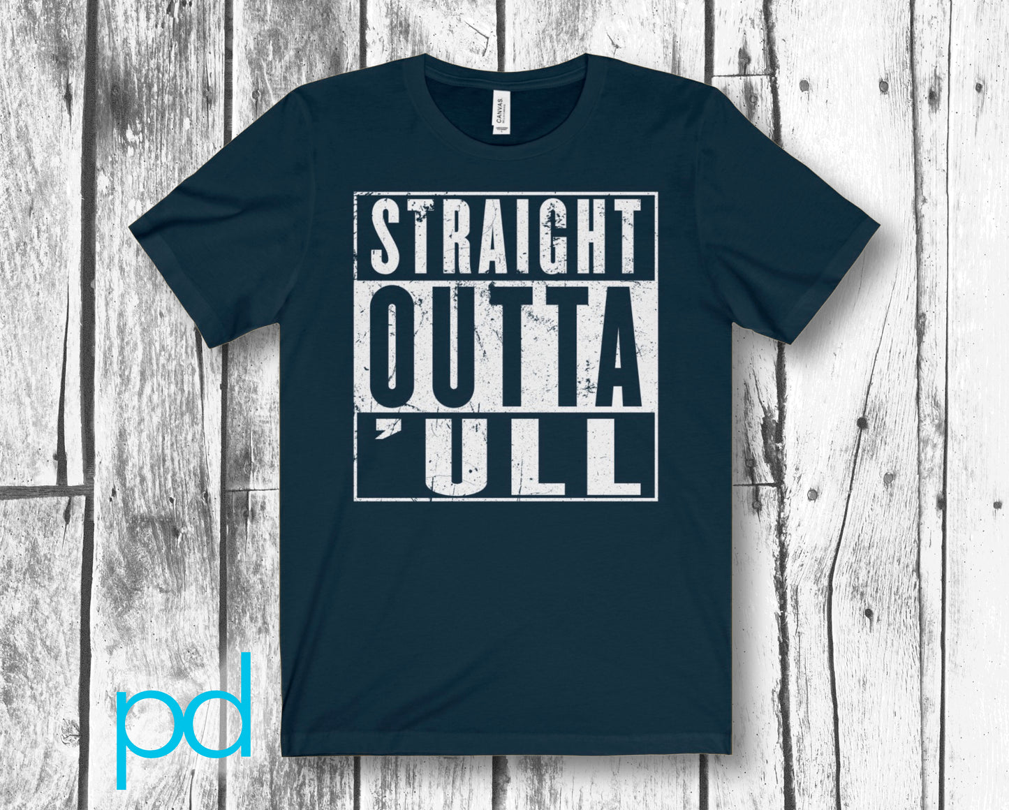 Funny Hull T-Shirt, Straight Outta &#39;ull (Hull) White Funny Compton NWA Style Unisex Jersey Short Sleeve Tee Shirt Top