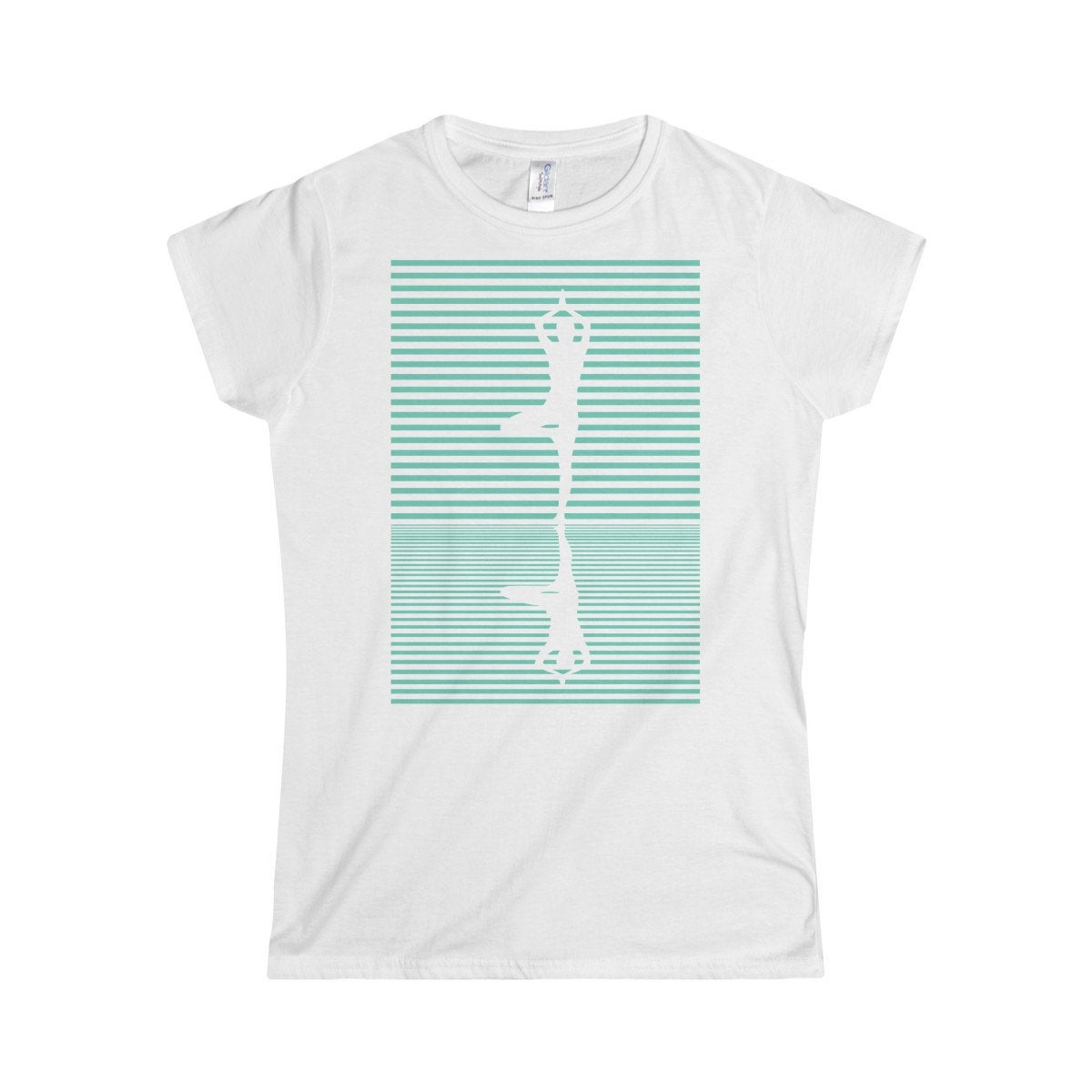Yoga Tree Pose (Vrksasana Light Blue) Women&#39;s Softstyle TShirt