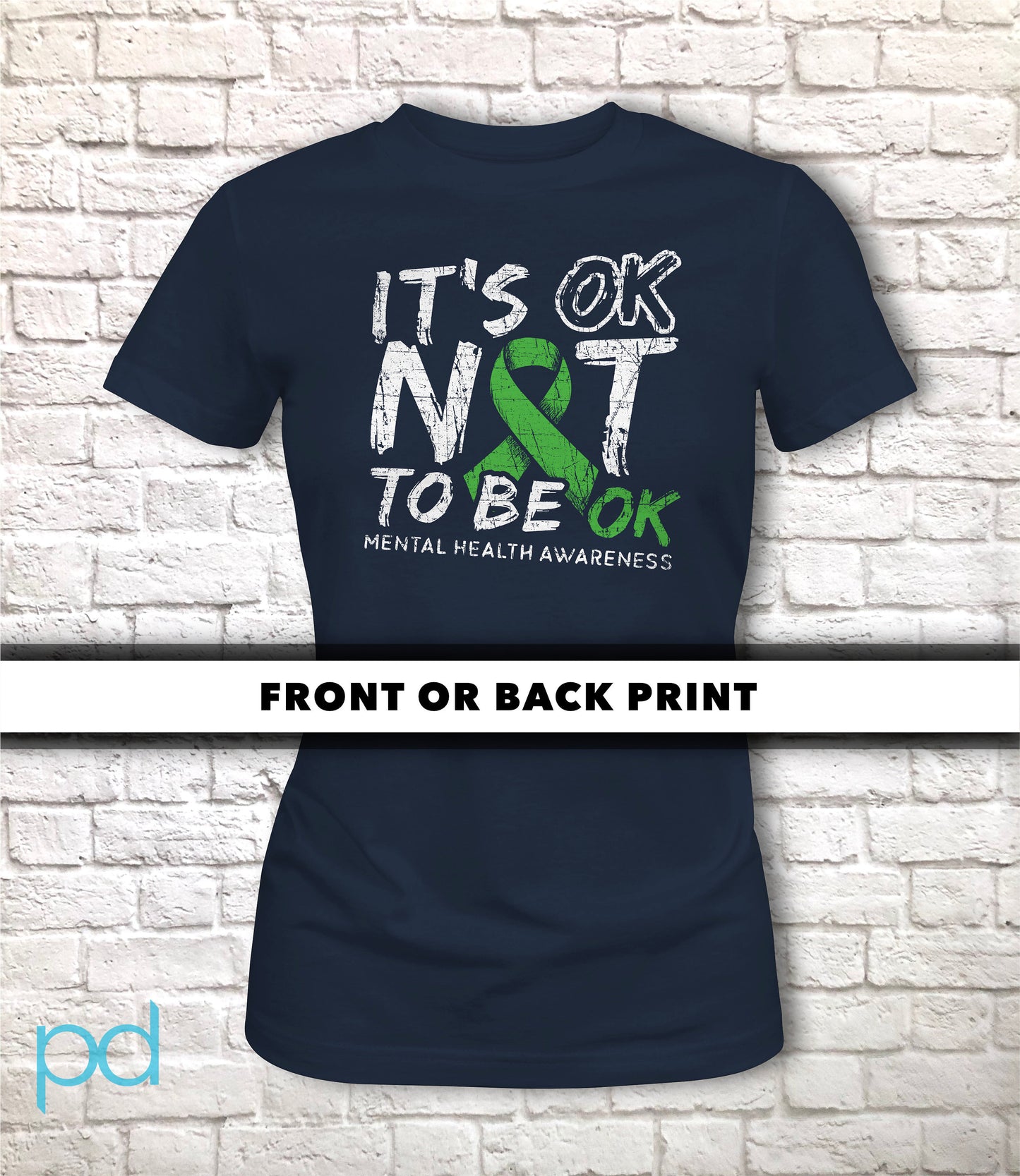 Mental Health Awareness Womens T-Shirt, It&#39;s OK Not To Be OK, Women&#39;s Fitted Jersey Short Sleeve T Shirt Tee Top