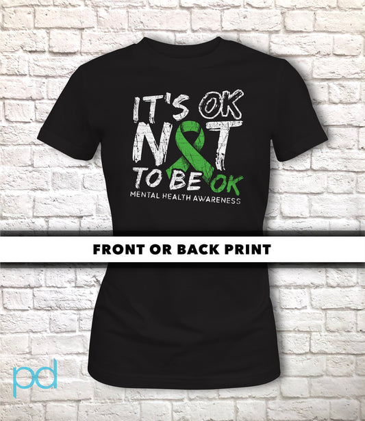 Mental Health Awareness Womens T-Shirt, It&#39;s OK Not To Be OK, Women&#39;s Fitted Jersey Short Sleeve T Shirt Tee Top